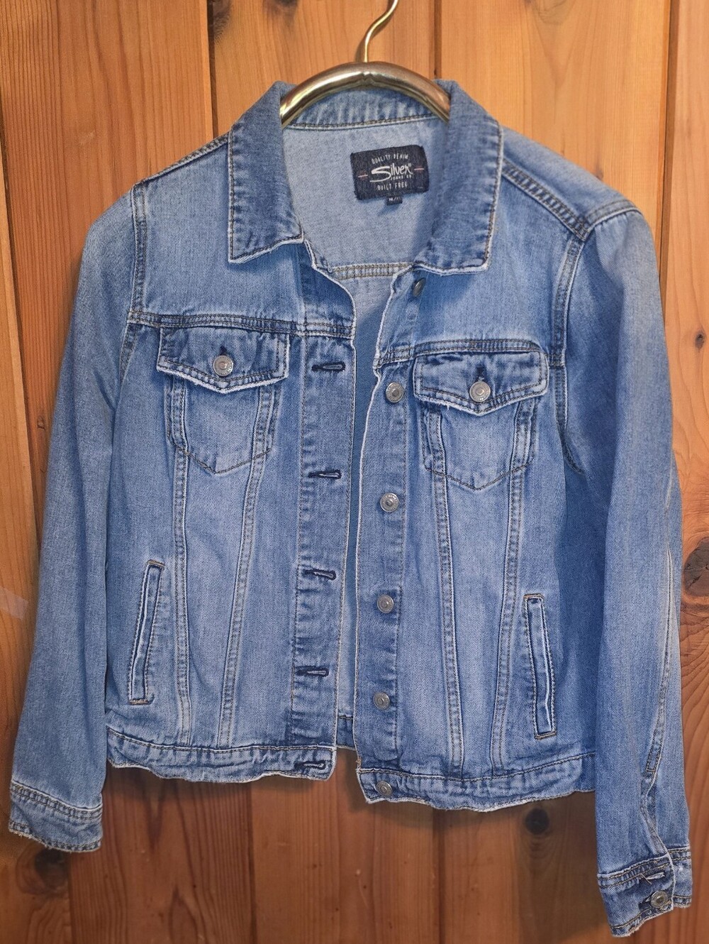 Silver Jeans Light Blue Denim Jean Jacket - Picture 6 of 9